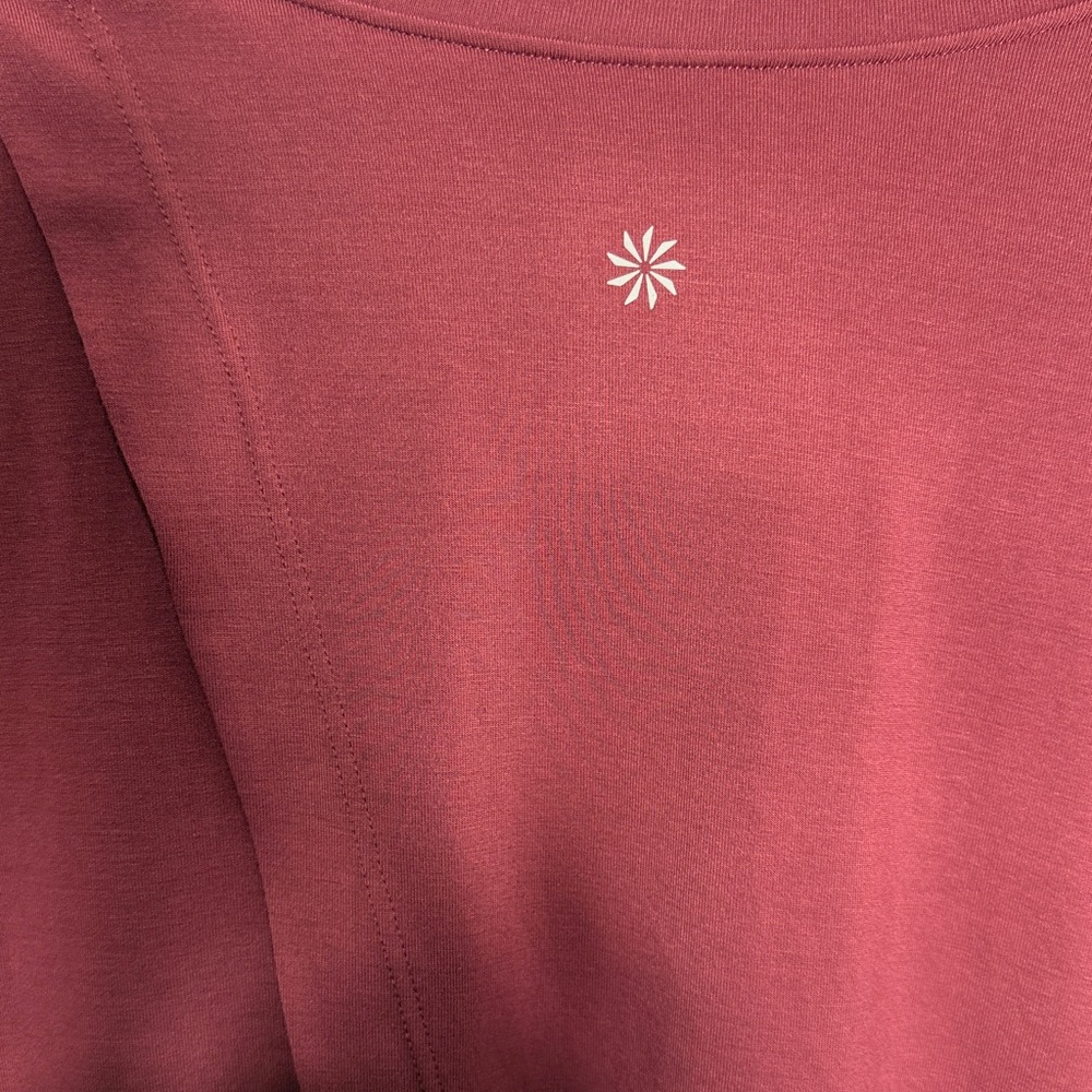 Athleta Essence Away From Body Pink Tie Back Tee Womens Large - Picture 4 of 5